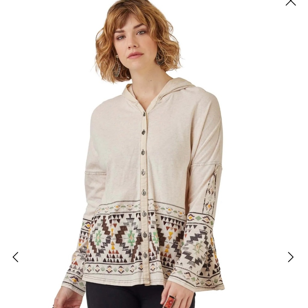 Double d ranch hoodie button up embroiderd southwestern boho rodeo RTL $250 NWT